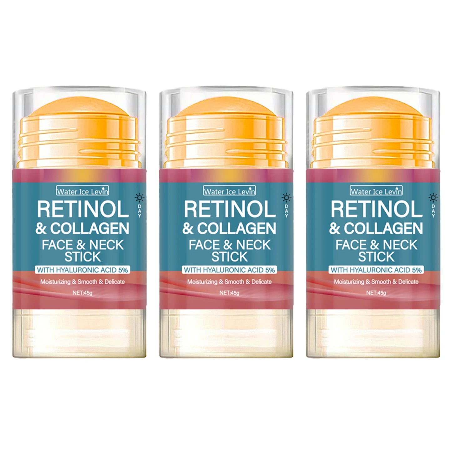 Retinol & Collagen Face Stick - Anti-Aging Firming Cream with Hyaluronic Acid for Wrinkles & Glow