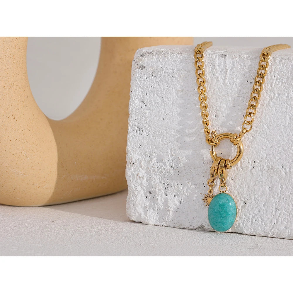 Amazonite Serenity Necklace - Natural Stone | Portal of Intuition and Inner Peace