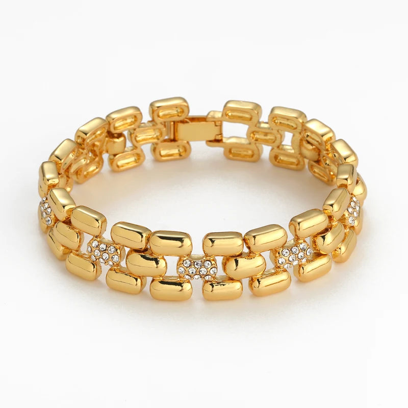 WatchLink™ - Vintage 18K Gold Plated Watch Strap Bracelet | Timeless Elegance & Artisan Craftsmanship