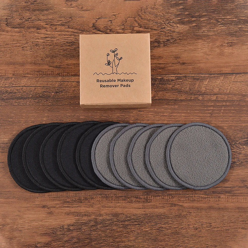 Eco Bamboo Makeup Remover Pads - 10 Pack Reusable Sustainable Cotton Rounds