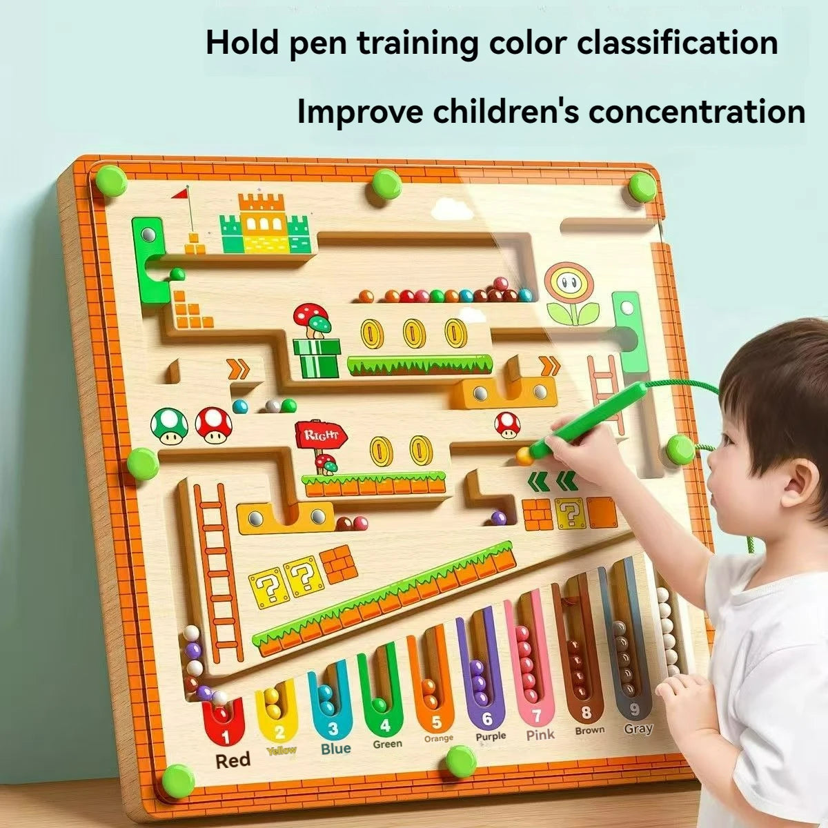 Screen-Free Learning Maze - Magnetic Ball Puzzle for Kids | EMF-Free Alternative to Tablets & Phones