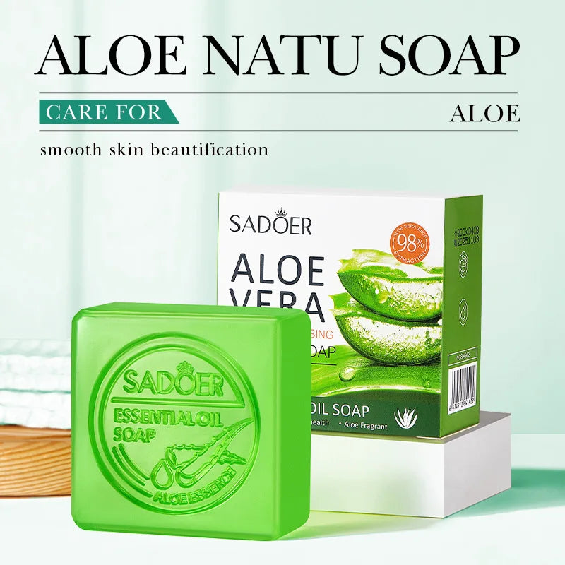 Premium Aloe Vera Facial Soap - Natural Moisturizing Face Cleanser for Hydrated Glowing Skin