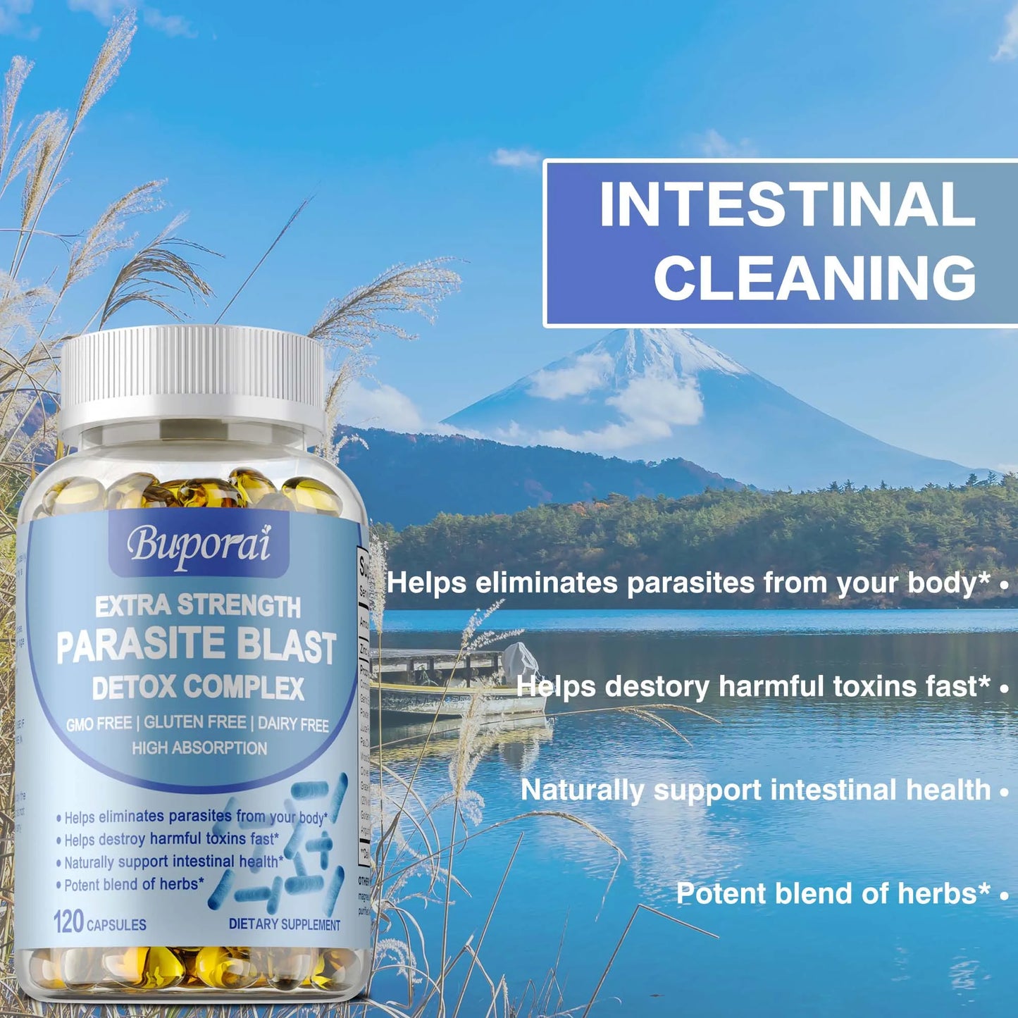 Parasite Blast Detox Complex - Natural Digestive Wellness Support by Gaia Waves - 120 Capsules