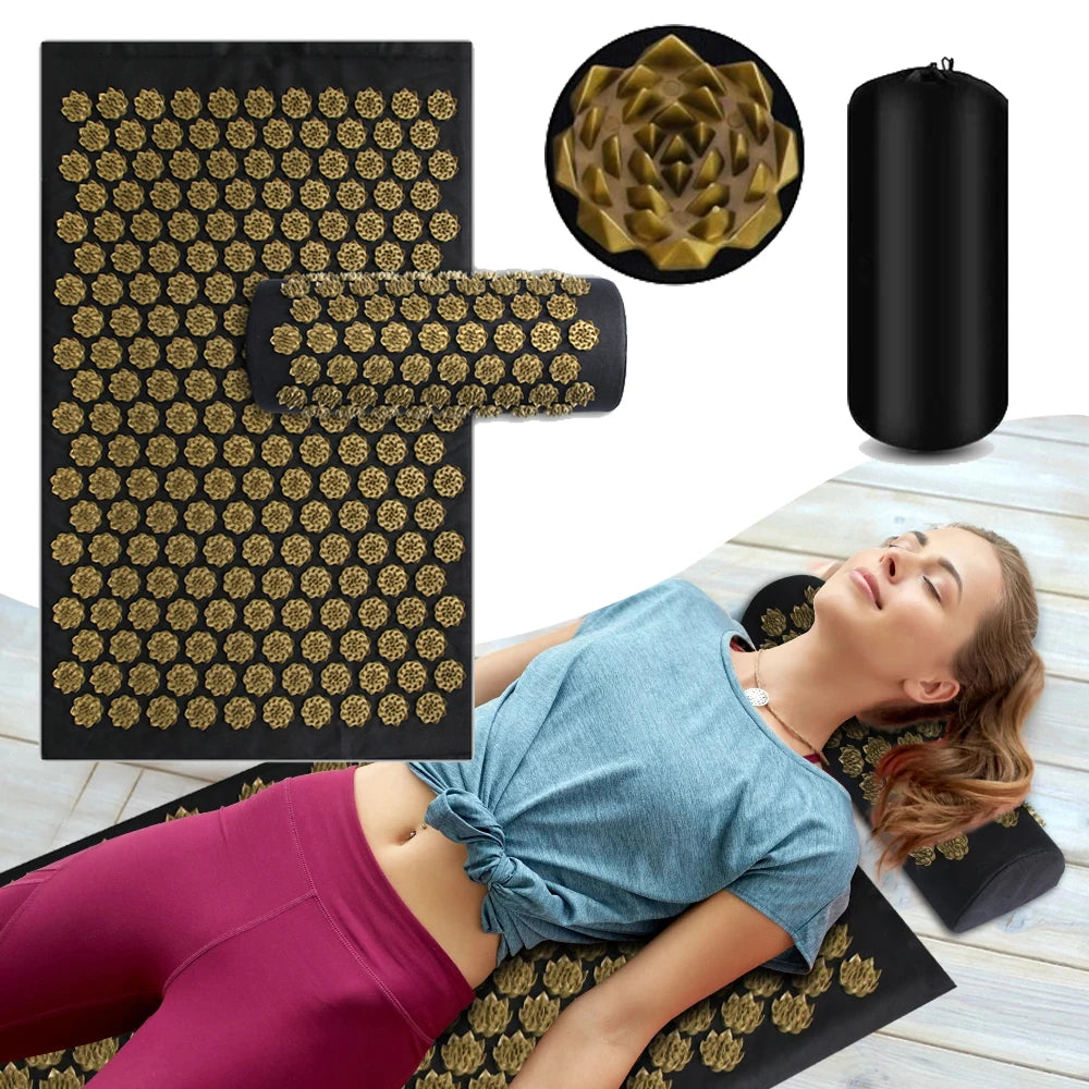 Esterilla de yoga de acupresión - Set de aplicadores terapéuticos de Kuznetsov