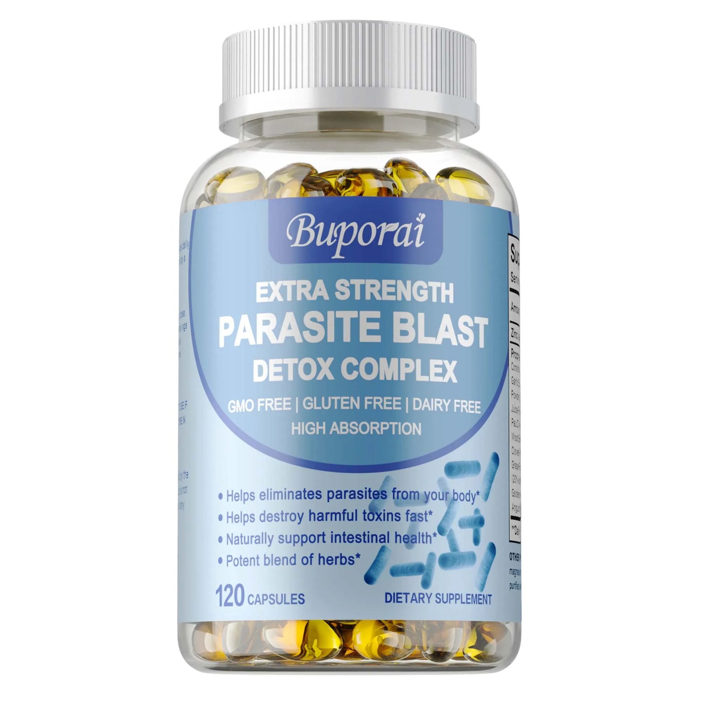 Parasite Blast Detox Complex - Natural Digestive Wellness Support by Gaia Waves - 120 Capsules
