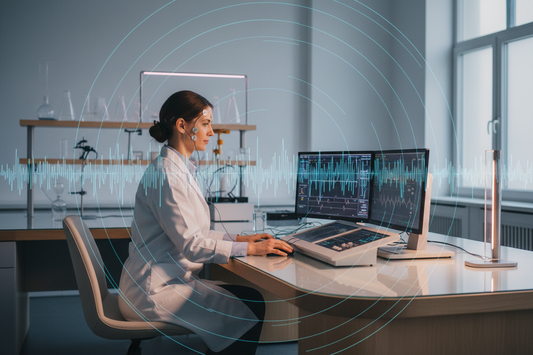 Modern laboratory with EEG and biometric monitoring equipment - Real science of human bioelectricity - Gaia Waves