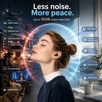 SilentFlow™ Silicone Ear Plugs for Sleeping | 30dB Noise Reduction