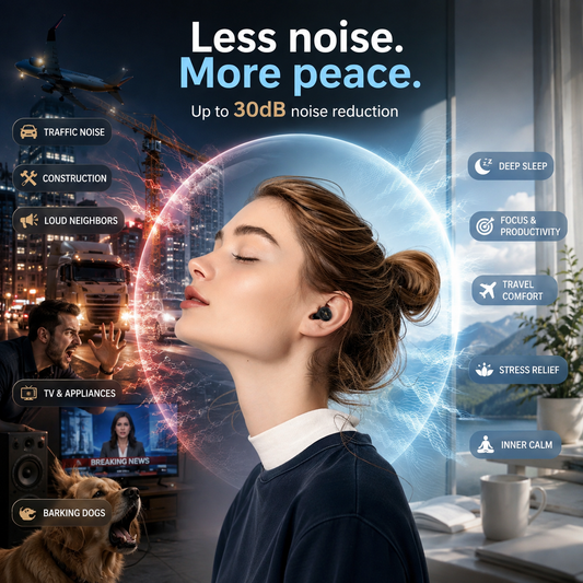 SilentFlow™ Silicone Ear Plugs for Sleeping | 30dB Noise Reduction