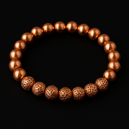 🔮 Volcanic Lava & Copper Bracelet - Ancestral Power Amulet