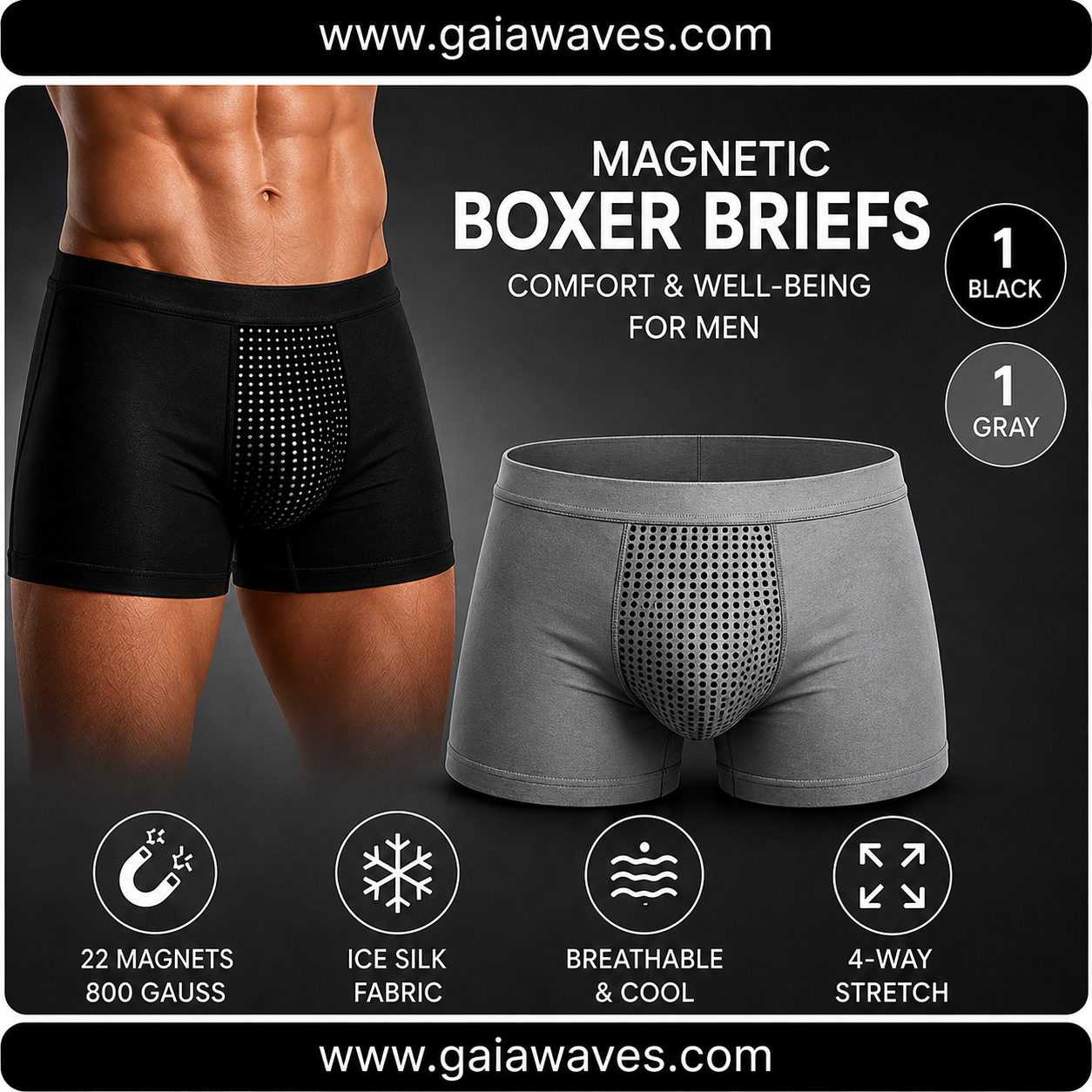 Magnetic Boxer Underwear | Comfort & Men's Wellness
