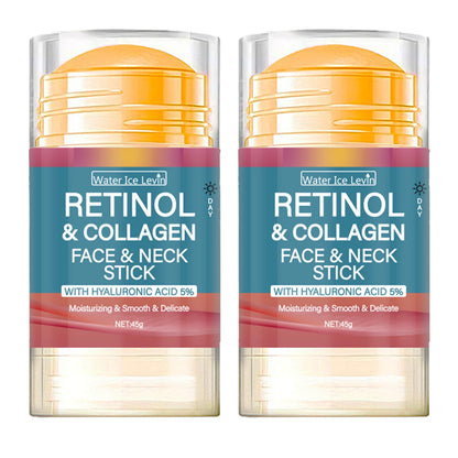 Retinol & Collagen Face Stick - Anti-Aging Firming Cream with Hyaluronic Acid for Wrinkles & Glow