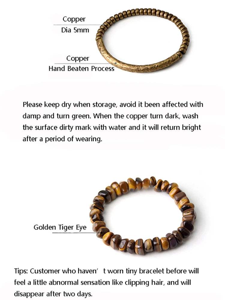 TigerLux - Premium Tiger Eye & Copper Bracelet