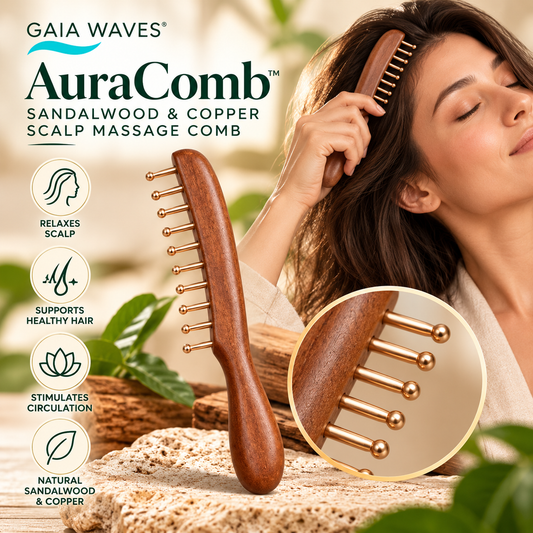 AuraComb™ - Sandalwood & Copper Scalp Massage Comb