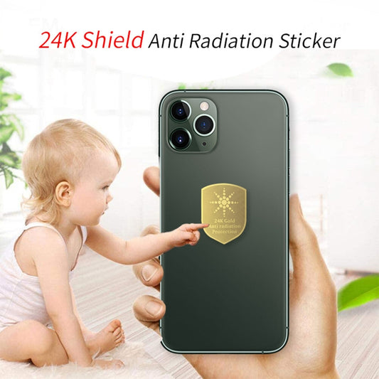 EMF Protection Stickers - 5G Radiation Shield for Phone iPad Laptop | 99.9% Protection | 10-Pack Gold Plated