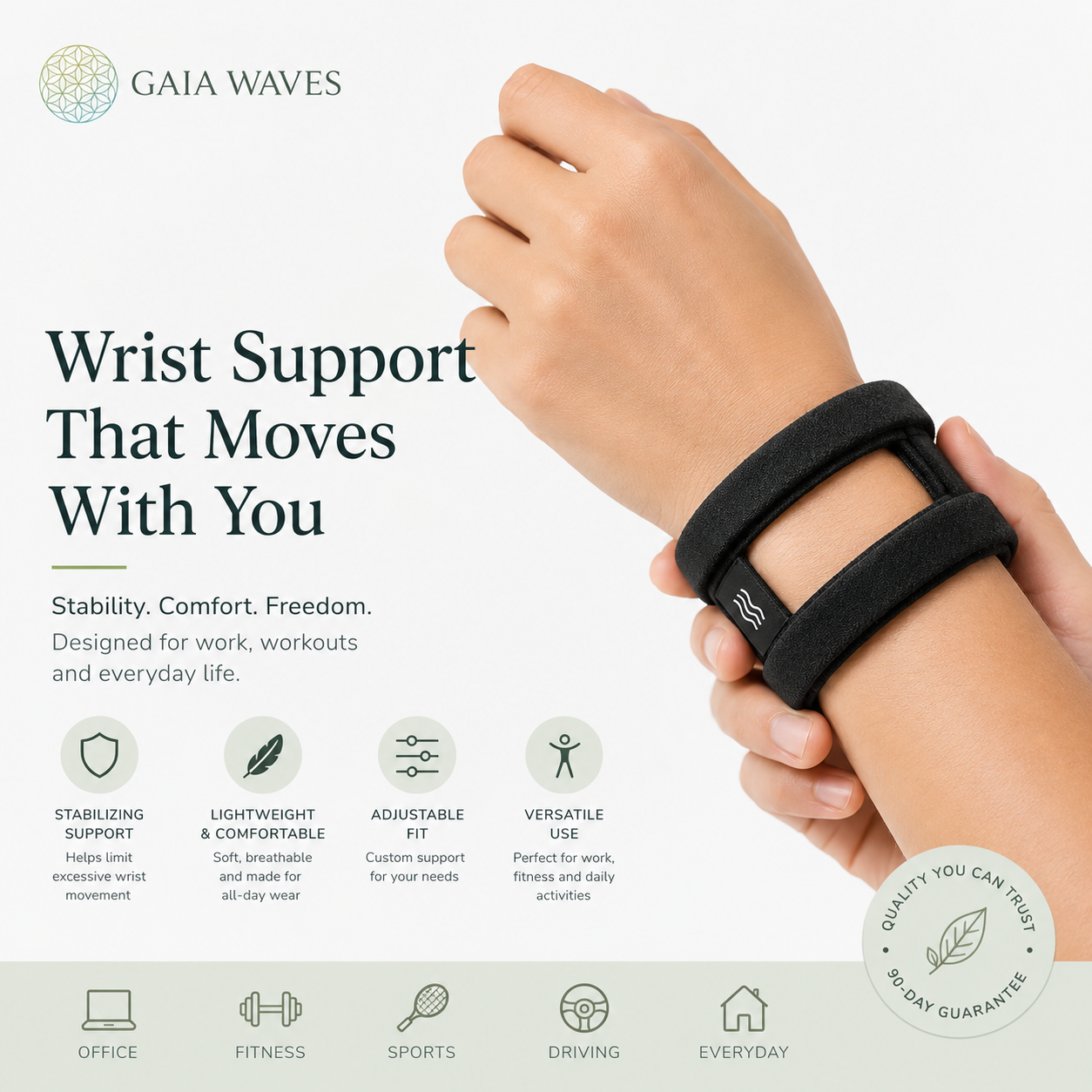 FlexAlign™ Wrist Brace & Support Band | Comfortable Wrist Support