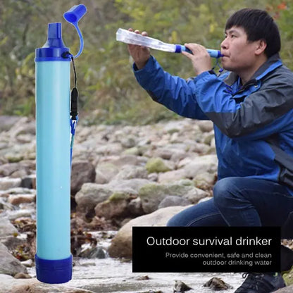 Portable Water Filter Straw - Emergency Survival Purifier for Camping Hiking & Outdoor Adventures