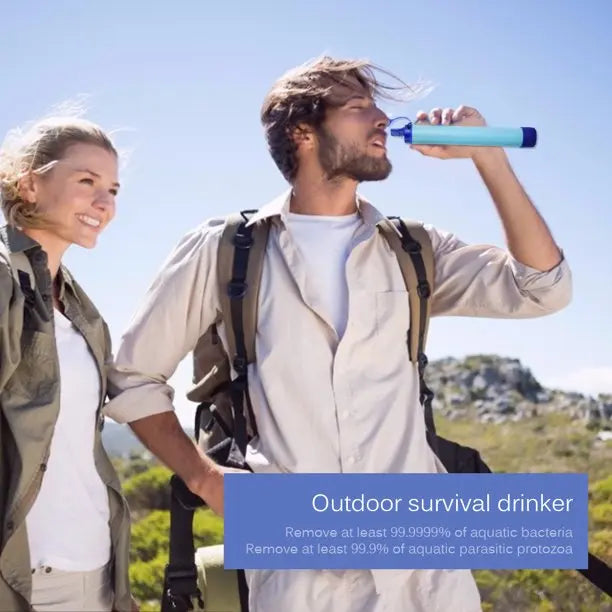 Portable Water Filter Straw - Emergency Survival Purifier for Camping Hiking & Outdoor Adventures