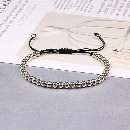 Thai Copper Bracelet - Handmade Adjustable Braided Beads for Yoga, Healing & Wellness