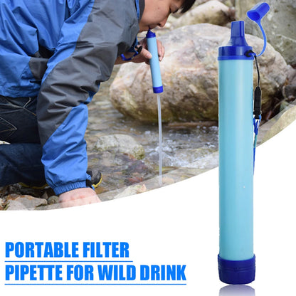 Portable Water Filter Straw - Emergency Survival Purifier for Camping Hiking & Outdoor Adventures
