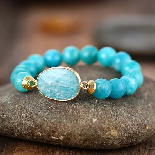 NefertariFlow™ - Sacred Amazonite Bracelet | Awaken Your Inner Goddess