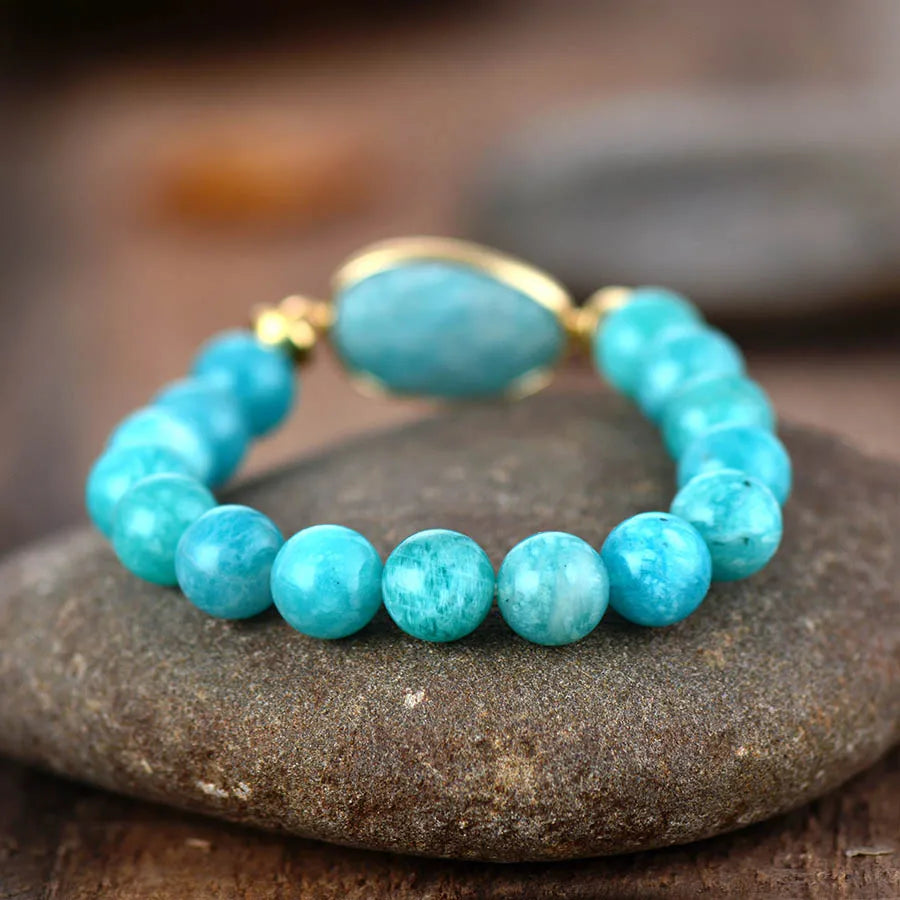 NefertariFlow™ - Sacred Amazonite Bracelet | Awaken Your Inner Goddess
