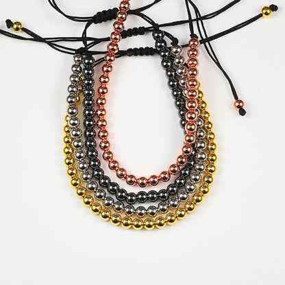 Thai Copper Bracelet - Handmade Adjustable Braided Beads for Yoga, Healing & Wellness