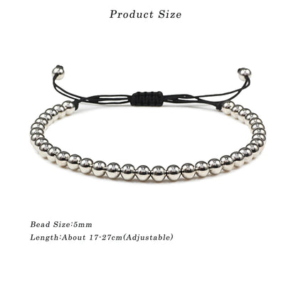 Thai Copper Bracelet - Handmade Adjustable Braided Beads for Yoga, Healing & Wellness