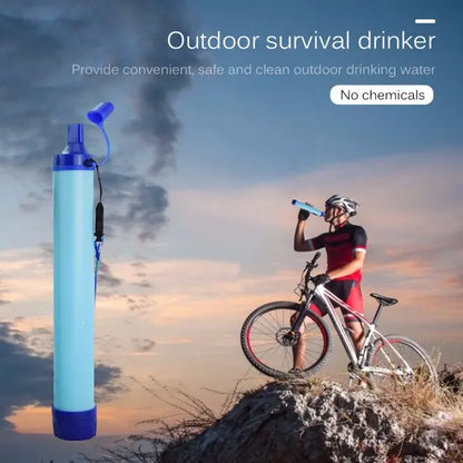 Portable Water Filter Straw - Emergency Survival Purifier for Camping Hiking & Outdoor Adventures