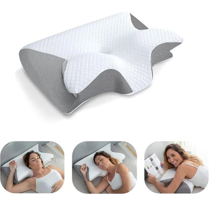 Premium Cervical Memory Foam Pillow - Ergonomic Neck Support for Pain Relief & Better Sleep