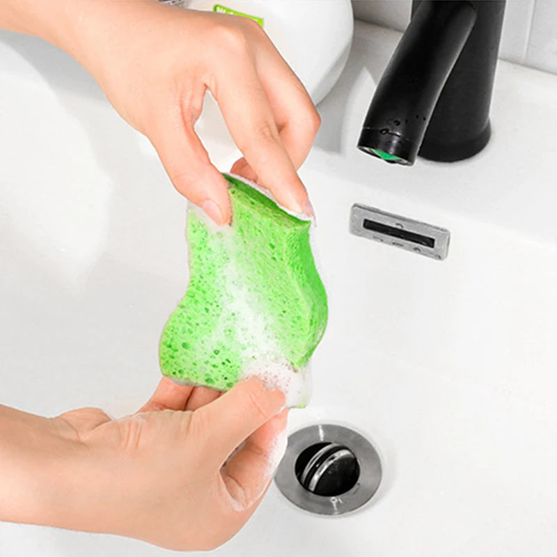 Eco-Friendly Kitchen Sponge - Double-Sided Wood Pulp Cleaning Cloth (5/10 Pack)