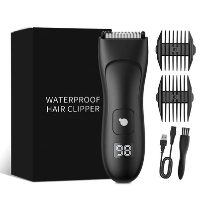Electric Body Hair Trimmer - Rechargeable Bikini Razor with LED Display for Men & Women