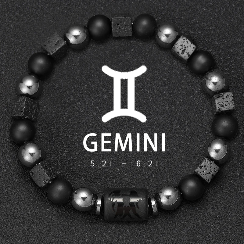 Natural Stone Zodiac Bracelets - Healing Crystal Jewelry for All 12 Signs | Couples & Friendship Gifts