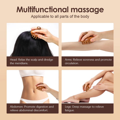 AuraComb™ Classic - Natural Sandalwood Therapeutic Comb | Traditional Massage & Wellness