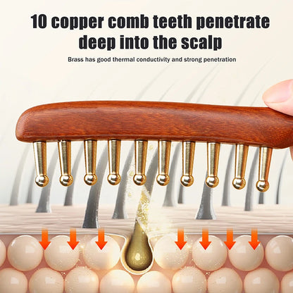 AuraComb™ - Bioenergetic Wood & Copper Comb | Wellness & Meridian Therapy