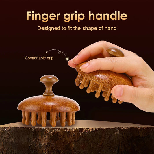 AuraComb™ Classic - Natural Sandalwood Therapeutic Comb | Traditional Massage & Wellness