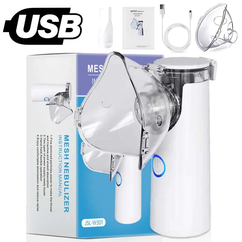 Silent Mesh Nebulizer - Professional Portable Ultrasonic Inhaler for Asthma & Respiratory Care | CE Certified