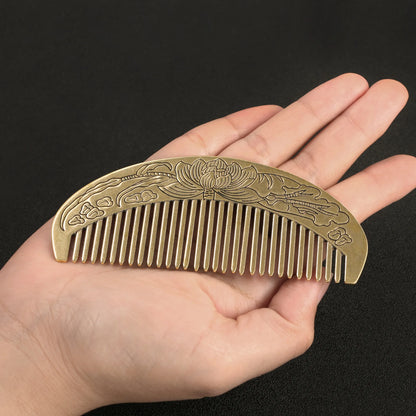 Brass Lotus Pattern Comb | Energetic Massage and Wellness - LotusArt™