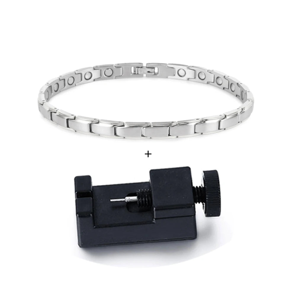 Premium Magnetic Therapy Anklets - Stainless Steel Chain for Women's Wellness & Energy Balance