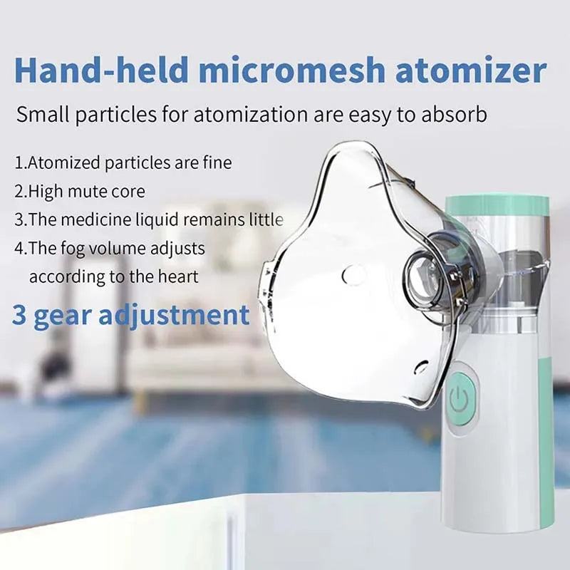 Silent Mesh Nebulizer - Professional Portable Ultrasonic Inhaler for Asthma & Respiratory Care | CE Certified