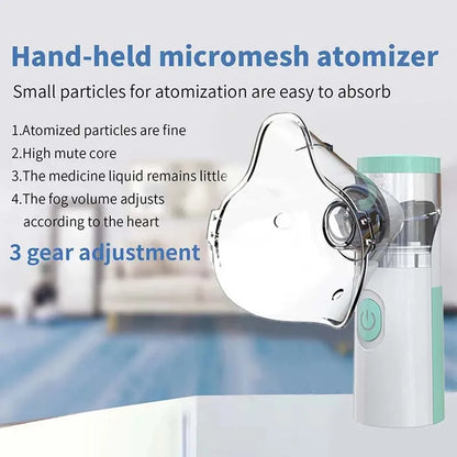 Silent Mesh Nebulizer - Professional Portable Ultrasonic Inhaler for Asthma & Respiratory Care | CE Certified