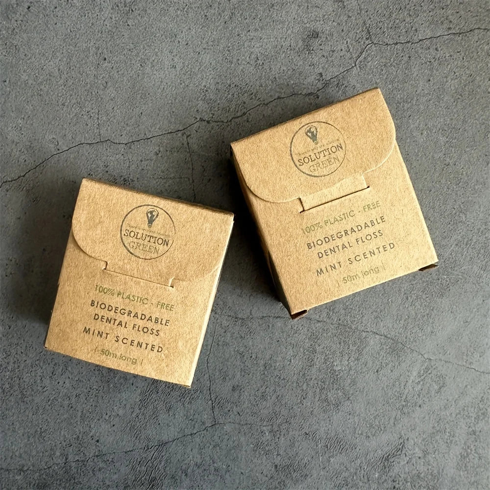 Eco Biodegradable Mint Dental Floss - 50 Meters Deep Cleaning for Proper Oral Care