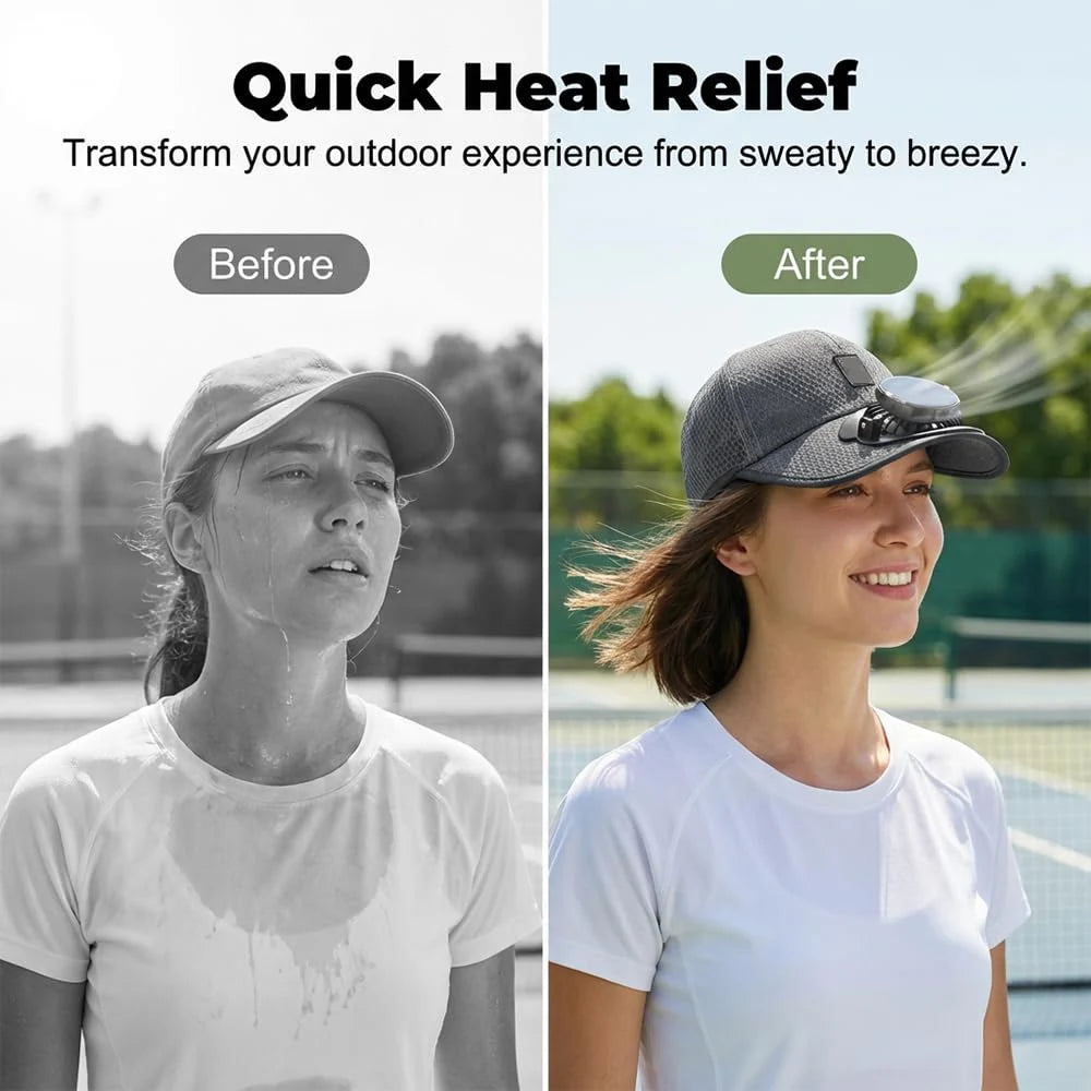 BreezeCap™ — Rechargeable Cooling Cap for Outdoor Comfort | Hiking, Fishing, Golf & More