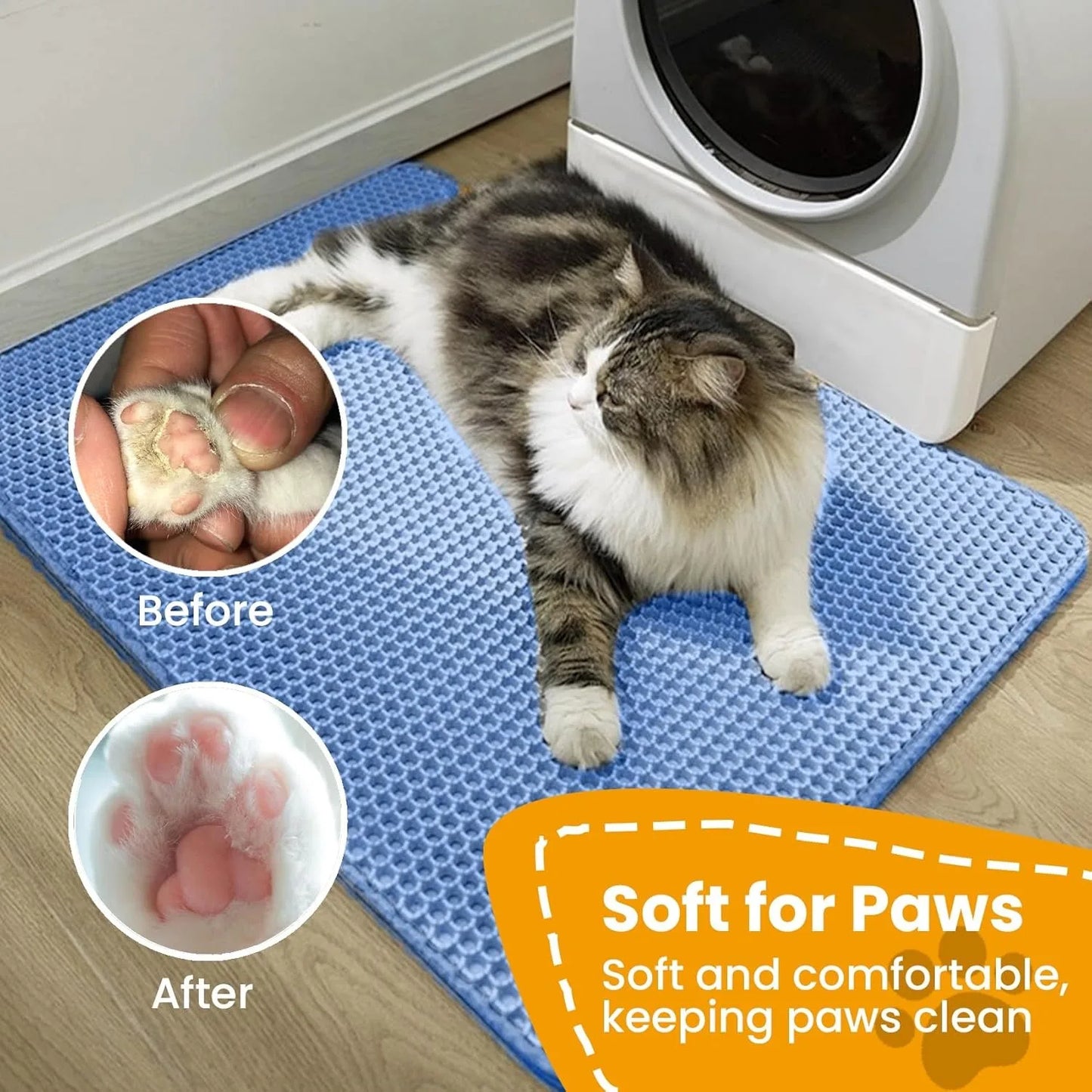 Double Layer Honeycomb Cat Litter Mat - Waterproof Trapper | Large Non-Slip