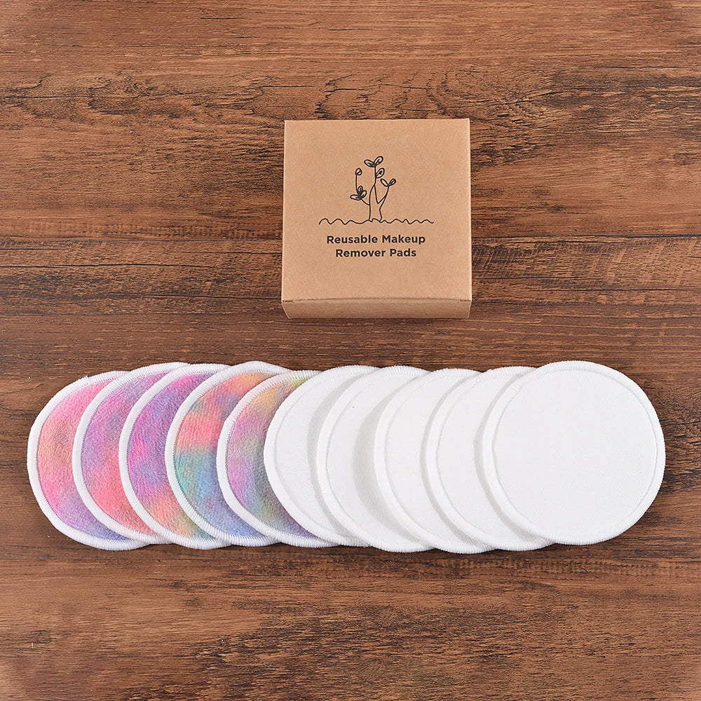Eco Bamboo Makeup Remover Pads - 10 Pack Reusable Sustainable Cotton Rounds