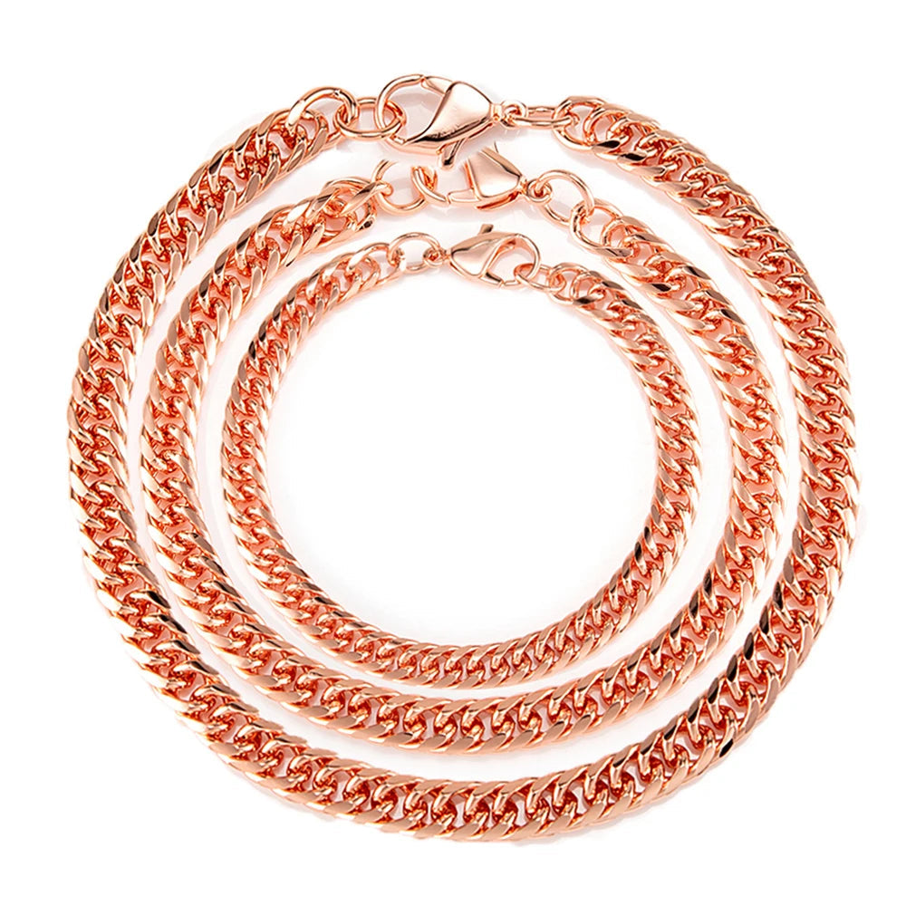 Pure Solid Copper Bracelet & Chain — Cuban Link 6mm | Adjustable 7"–22"