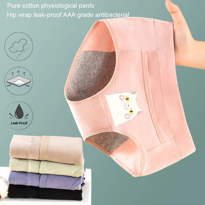3-Pack Cotton Menstrual Underwear - Leak Proof Period Panties Set