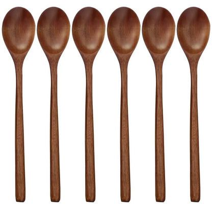 BambooEssence™ - Natural Bamboo Wooden Spoons Set | 6-Piece Korean Style for Eco-Conscious Kitchen