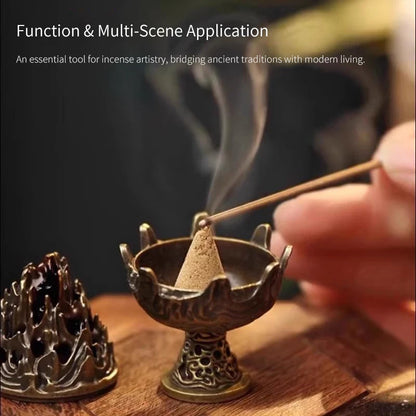 Boshan Incense Burner - Han Dynasty Bronze Pine Cone Design | Sacred Aromatherapy Ritual