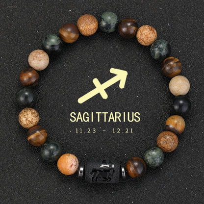 Natural Stone Zodiac Bracelets - Healing Crystal Jewelry for All 12 Signs | Couples & Friendship Gifts