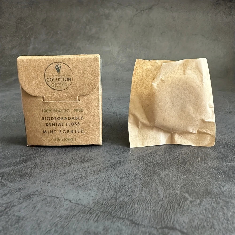 Eco Biodegradable Mint Dental Floss - 50 Meters Deep Cleaning for Proper Oral Care